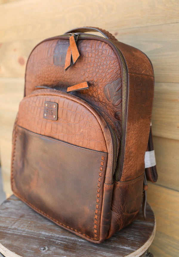 Catalina Croc Backpack-Purses/Bags-Crooked Horn Company, Online Women's Fashion Boutique in San Tan Valley, Arizona 85140