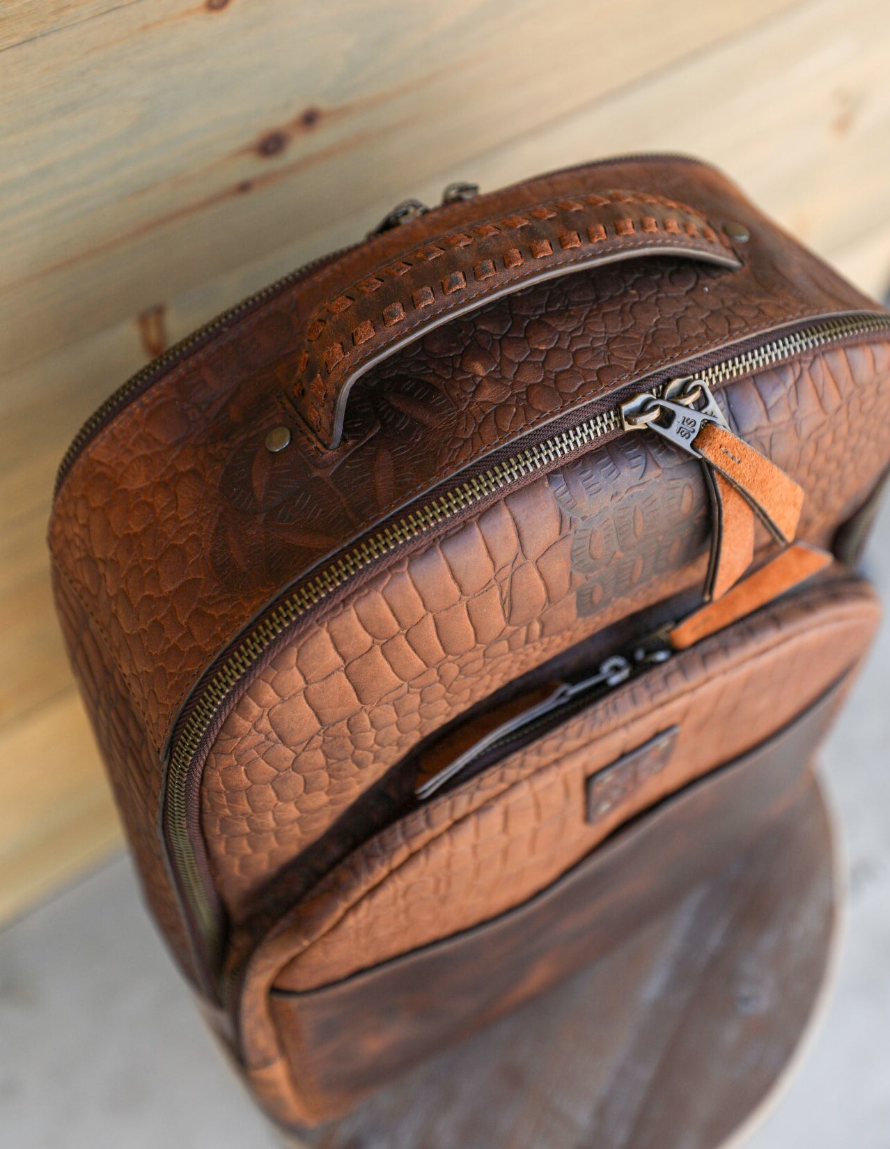 Catalina Croc Backpack-Purses/Bags-Crooked Horn Company, Online Women's Fashion Boutique in San Tan Valley, Arizona 85140