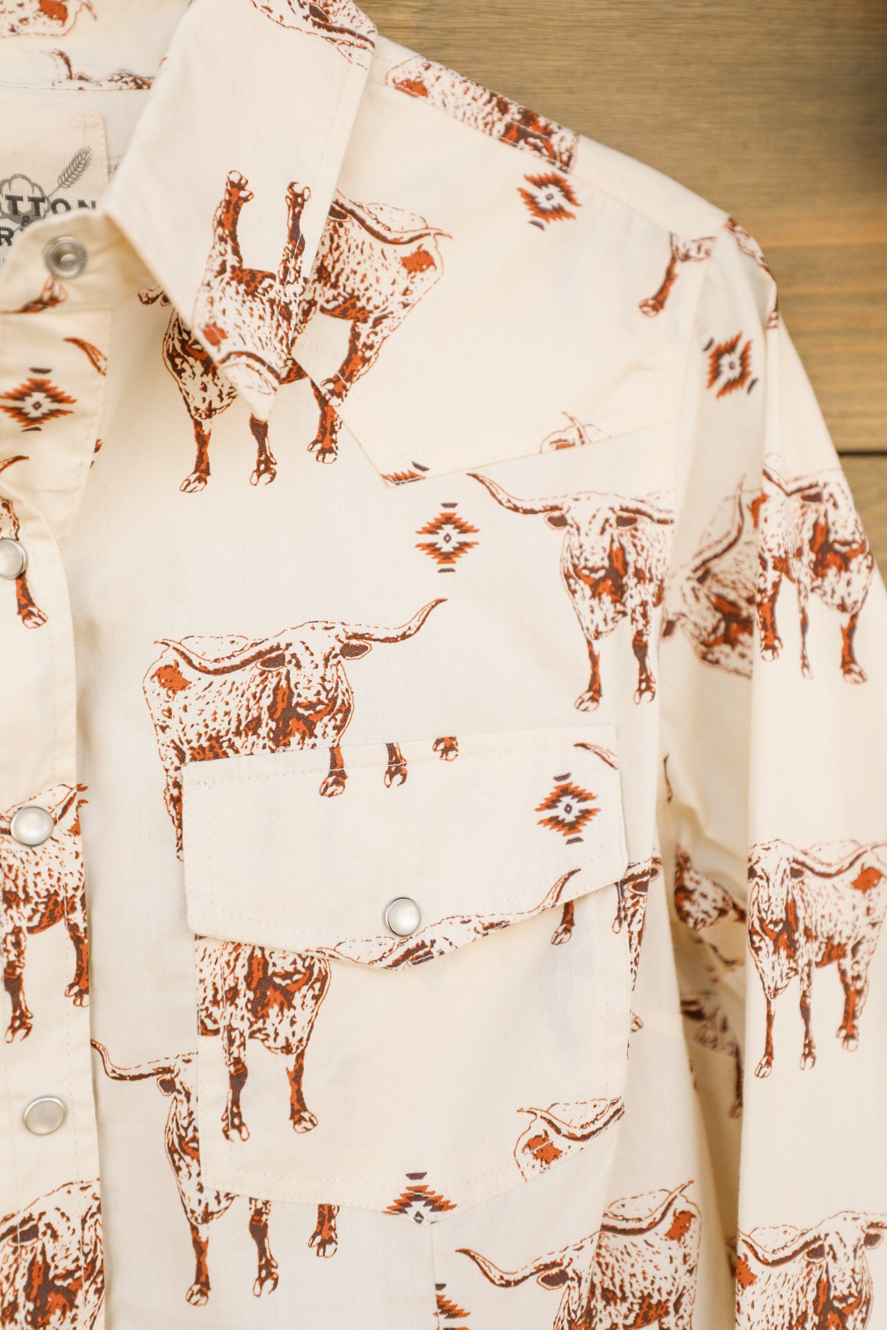 Longhorn Pearl Snap Top-Crooked Horn Company, Online Women's Fashion Boutique in San Tan Valley, Arizona 85140