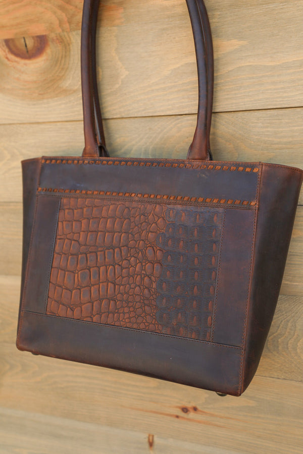 Catalina Croc Tote-Purses/Bags-Crooked Horn Company, Online Women's Fashion Boutique in San Tan Valley, Arizona 85140