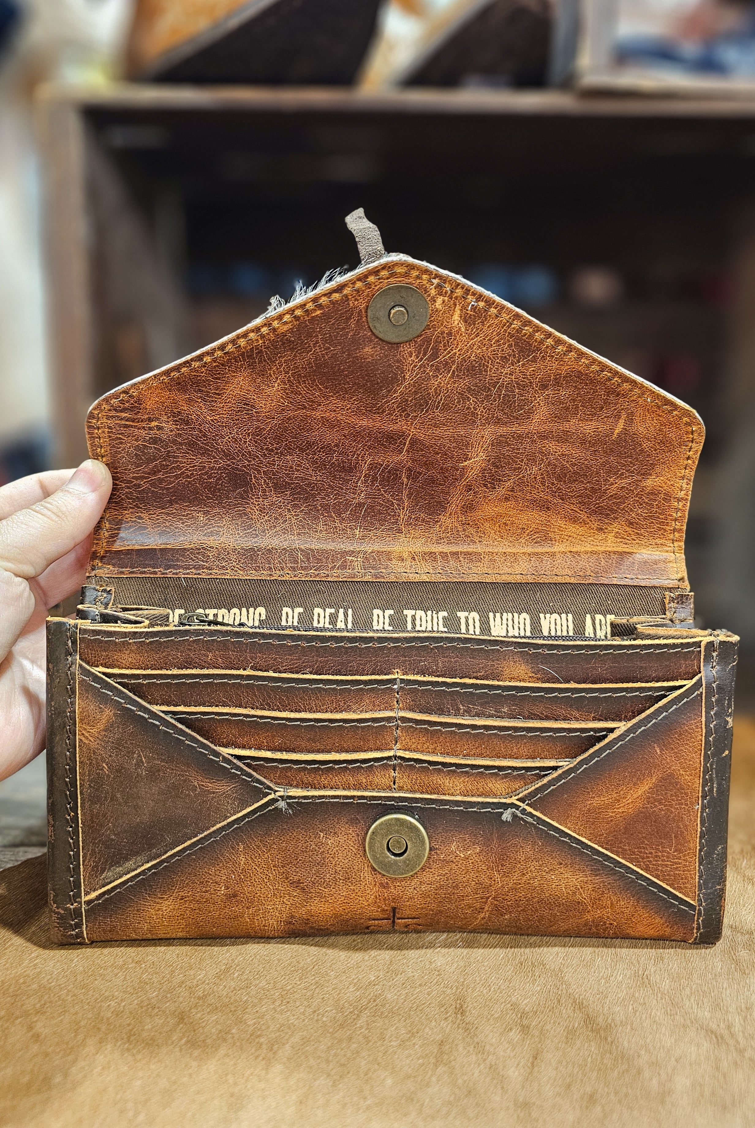 Guadalupe Cowhide Wallet-Purses/Bags-Crooked Horn Company, Online Women's Fashion Boutique in San Tan Valley, Arizona 85140