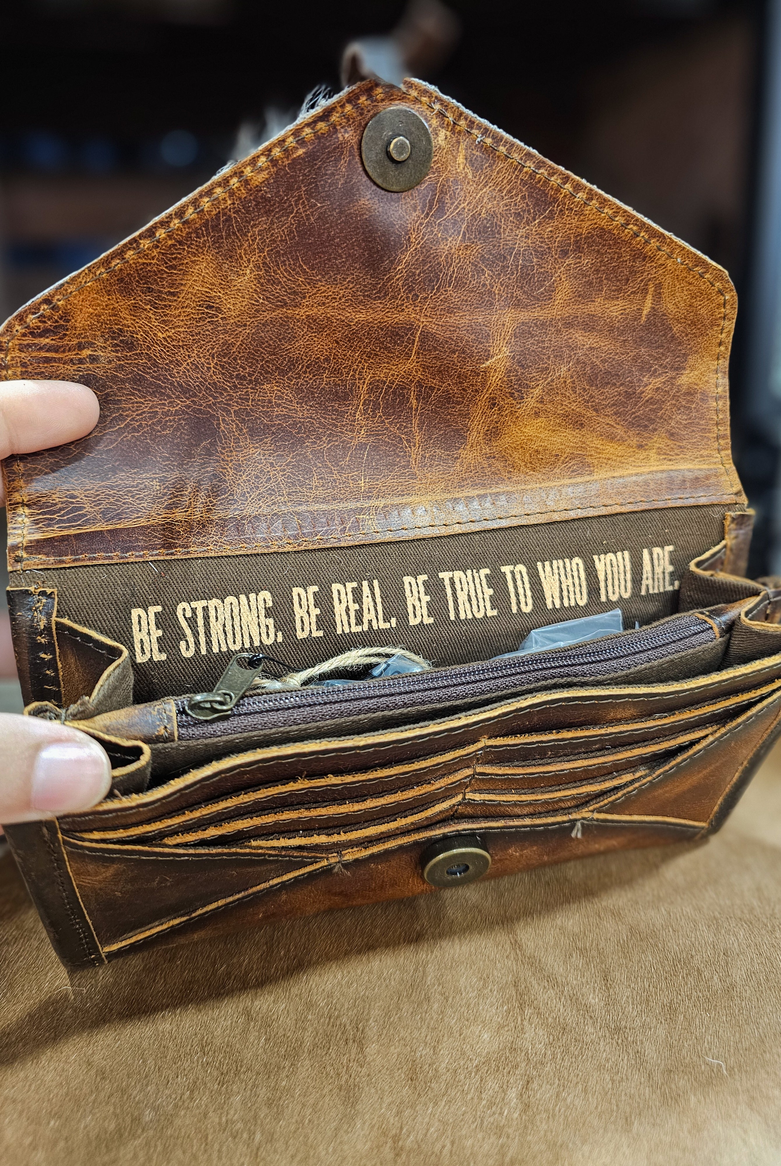 Guadalupe Cowhide Wallet-Purses/Bags-Crooked Horn Company, Online Women's Fashion Boutique in San Tan Valley, Arizona 85140