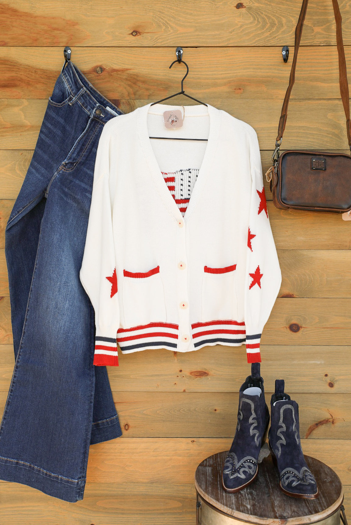 Stars & Stripes Cardigan-Jacket-Crooked Horn Company, Online Women's Fashion Boutique in San Tan Valley, Arizona 85140