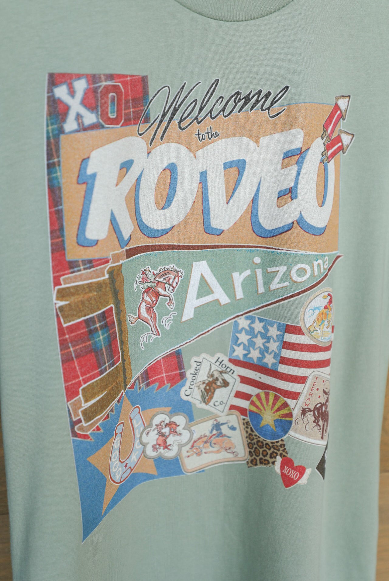 Arizona Pennant Patch Tee-Crooked Horn Company, Online Women's Fashion Boutique in San Tan Valley, Arizona 85140