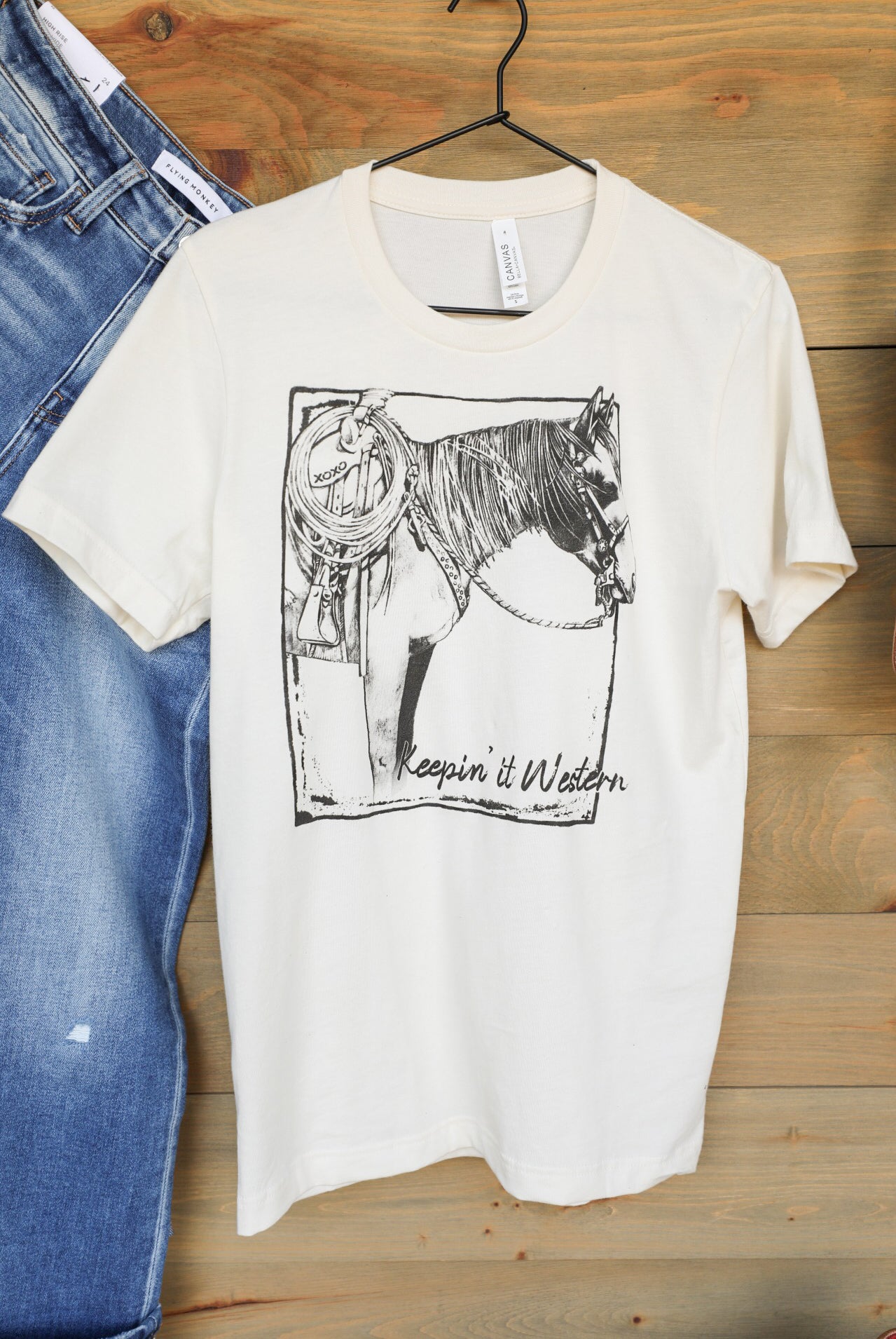 Keepin' It Western Tee-Crooked Horn Company, Online Women's Fashion Boutique in San Tan Valley, Arizona 85140