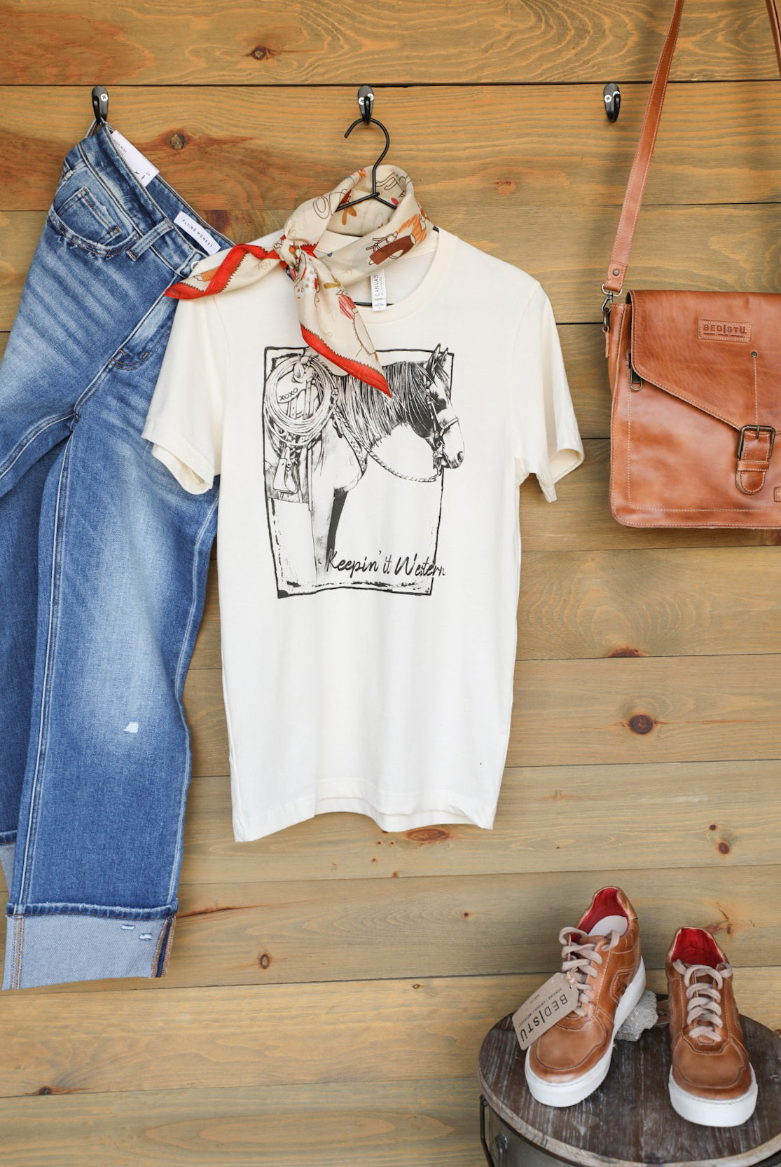 Keepin' It Western Tee-Crooked Horn Company, Online Women's Fashion Boutique in San Tan Valley, Arizona 85140