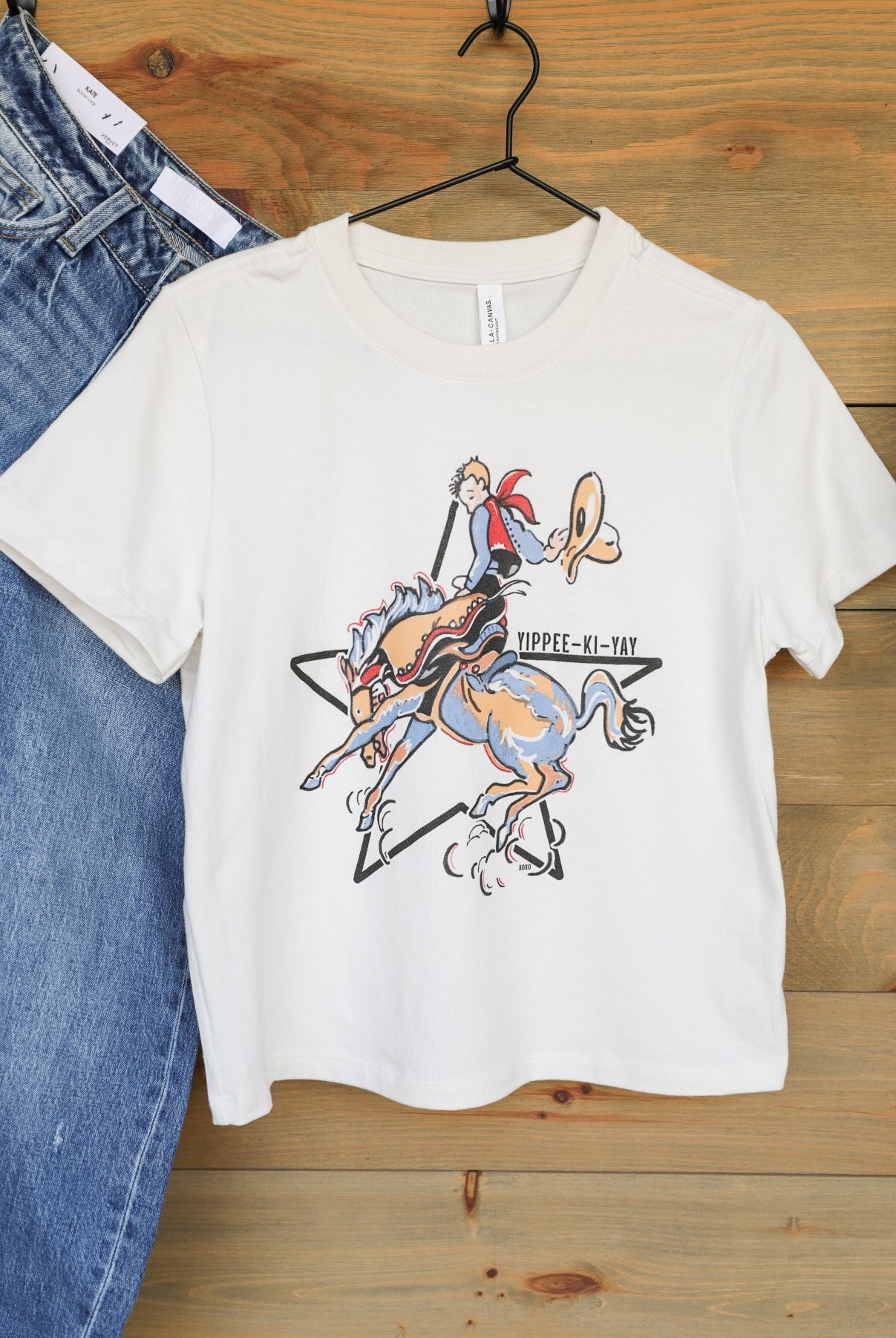 Yippie Ki Yay Star Tee-Crooked Horn Company, Online Women's Fashion Boutique in San Tan Valley, Arizona 85140
