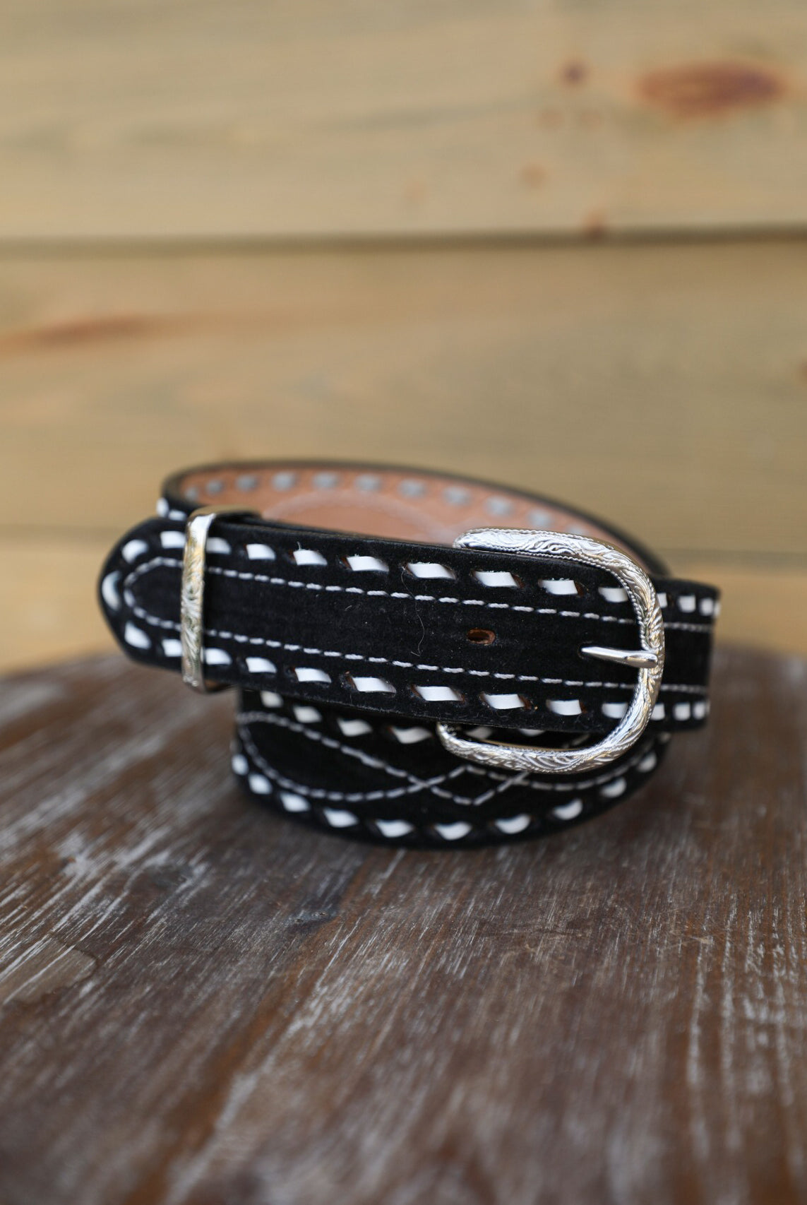 DJ Buck Stitch Suede Belt-Accessories-Crooked Horn Company, Online Women's Fashion Boutique in San Tan Valley, Arizona 85140