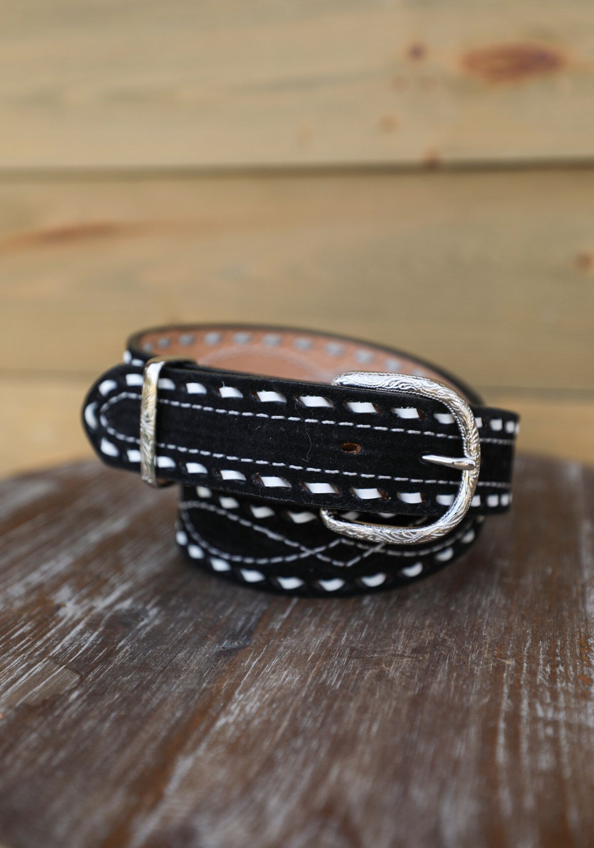 DJ Buck Stitch Suede Belt-Accessories-Crooked Horn Company, Online Women's Fashion Boutique in San Tan Valley, Arizona 85140