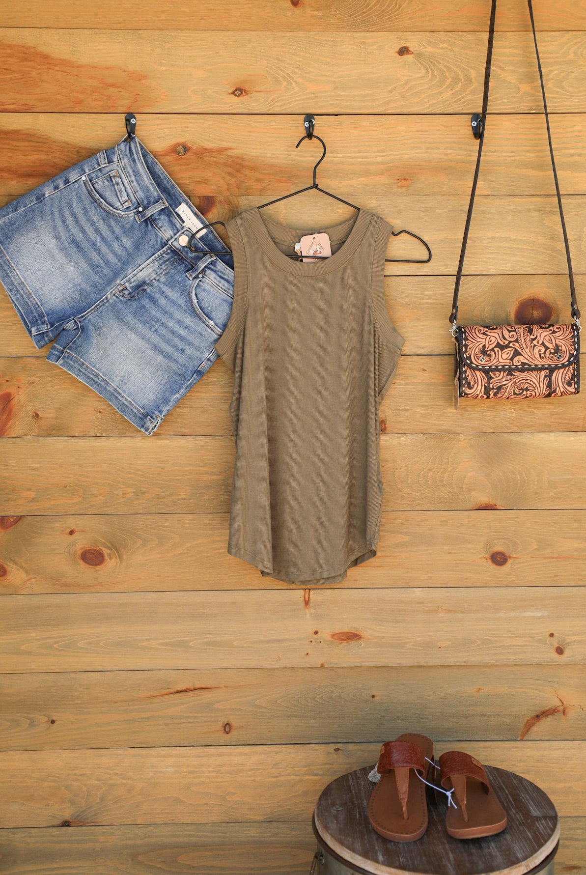 Cleo Tank Top Vineyard-Shirts-Crooked Horn Company, Online Women's Fashion Boutique in San Tan Valley, Arizona 85140