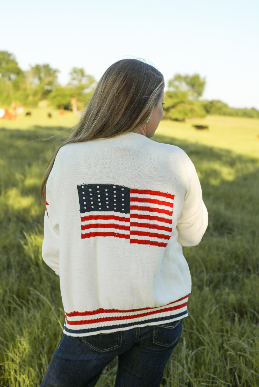 Stars & Stripes Cardigan-Jacket-Crooked Horn Company, Online Women's Fashion Boutique in San Tan Valley, Arizona 85140