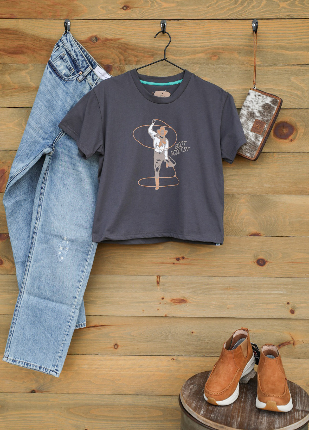 Boot Scootin' Tee-Graphic Tee-Crooked Horn Company, Online Women's Fashion Boutique in San Tan Valley, Arizona 85140