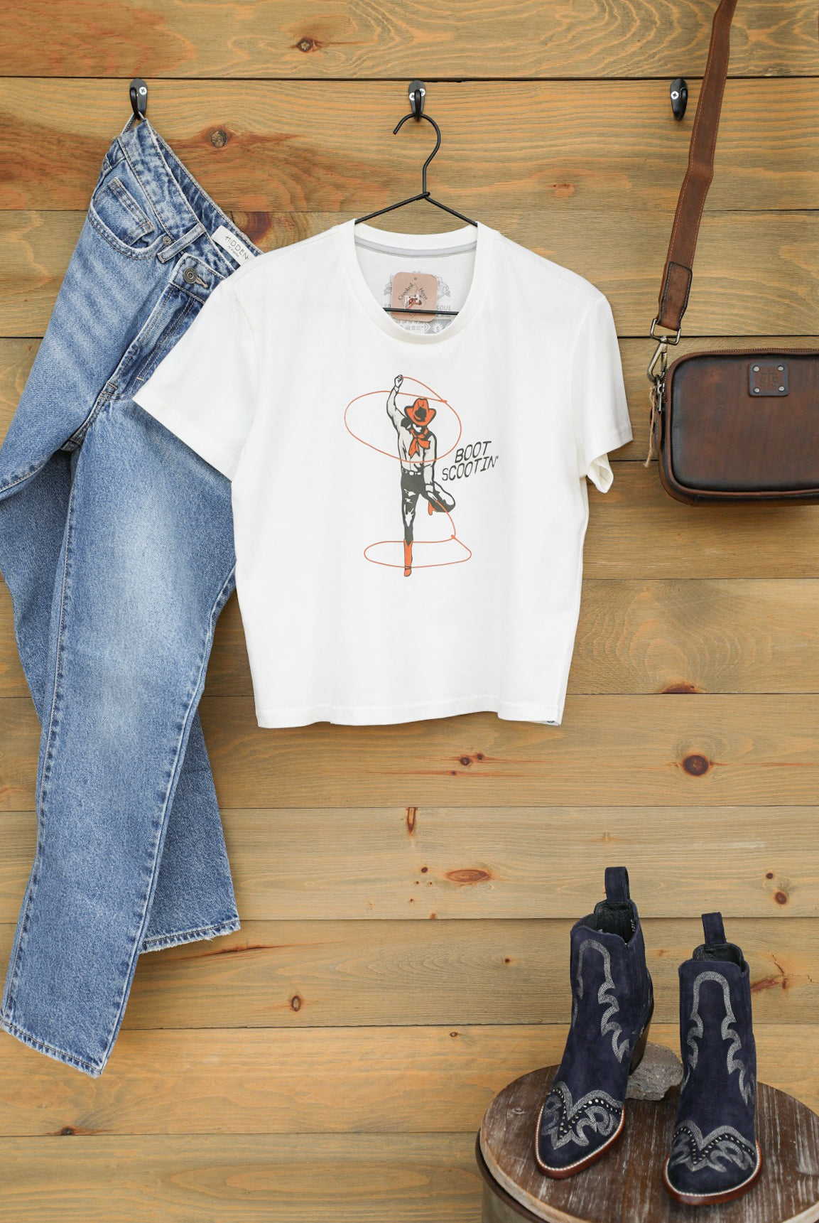 Boot Scootin' Tee-Graphic Tee-Crooked Horn Company, Online Women's Fashion Boutique in San Tan Valley, Arizona 85140