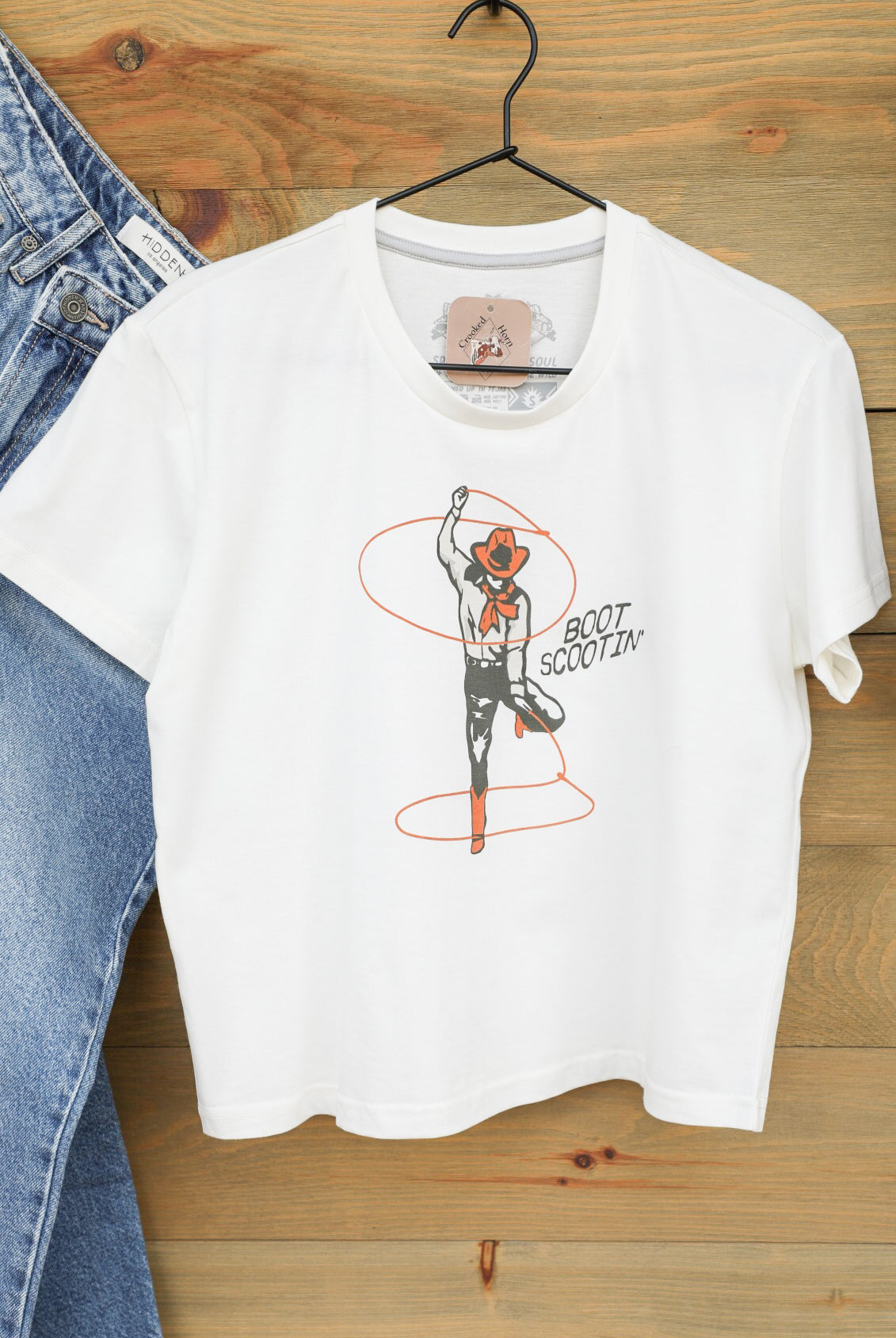 Boot Scootin' Tee-Graphic Tee-Crooked Horn Company, Online Women's Fashion Boutique in San Tan Valley, Arizona 85140