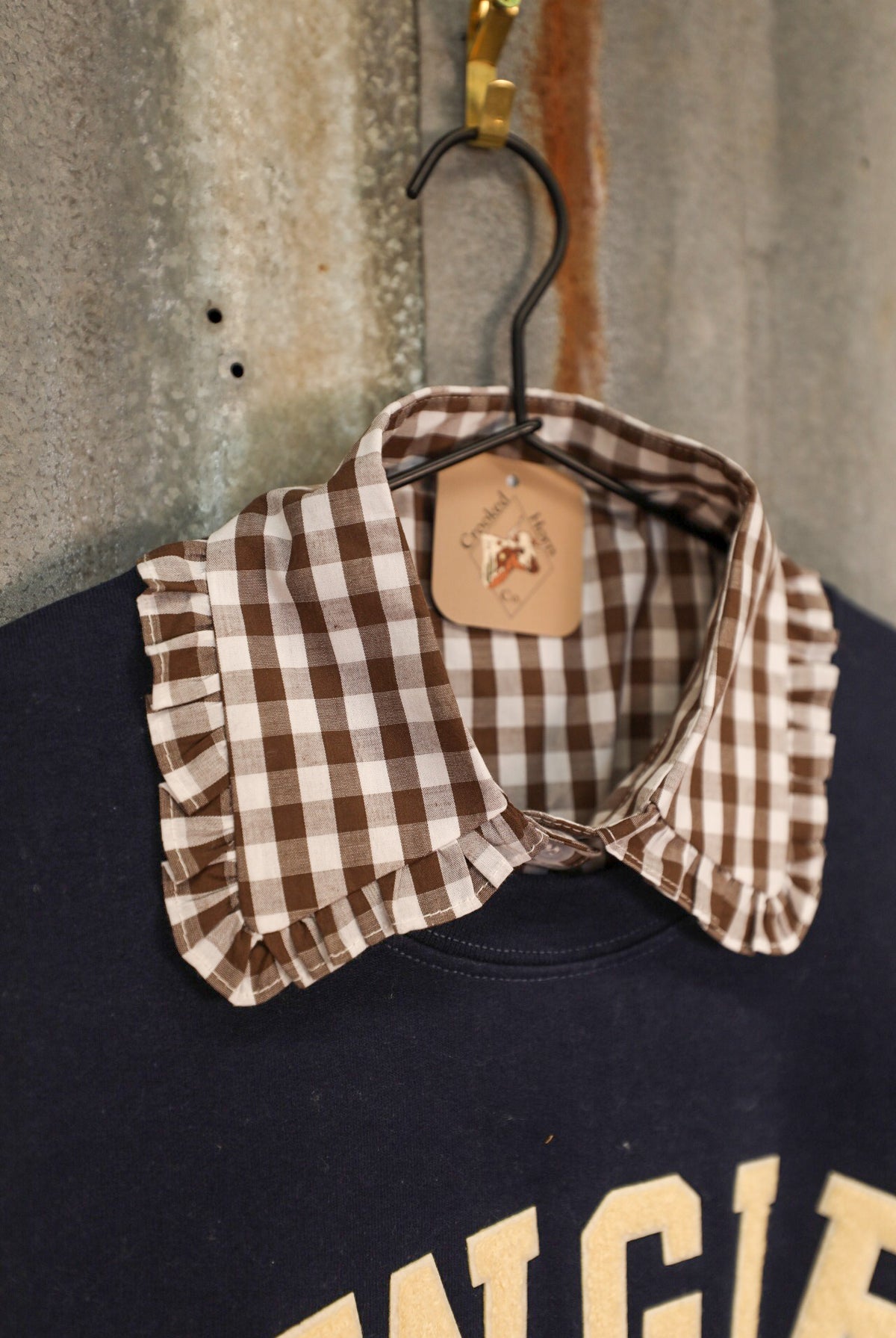 Brown Gingham Collar-Accessories-Crooked Horn Company, Online Women's Fashion Boutique in San Tan Valley, Arizona 85140