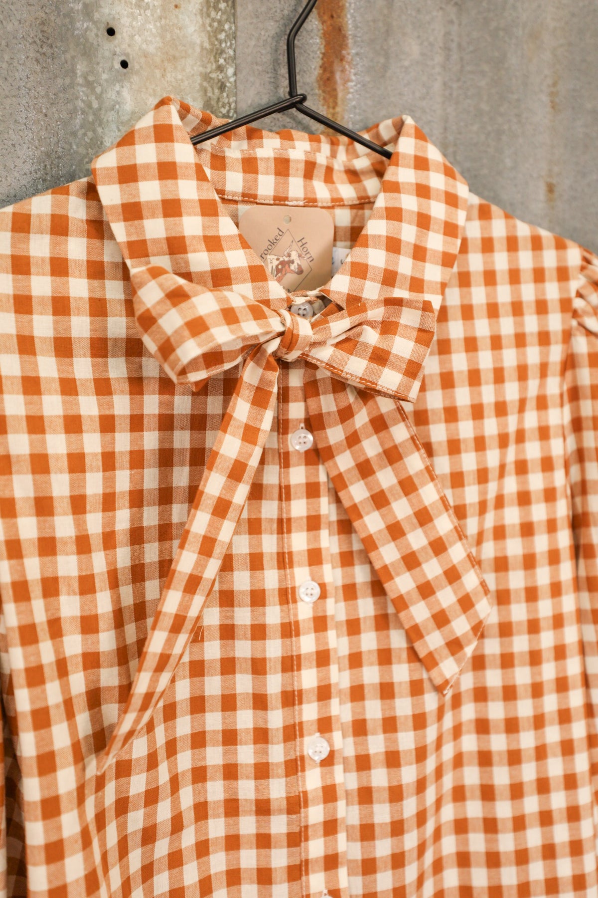 Ginger Gingham Top-Shirts-Crooked Horn Company, Online Women's Fashion Boutique in San Tan Valley, Arizona 85140
