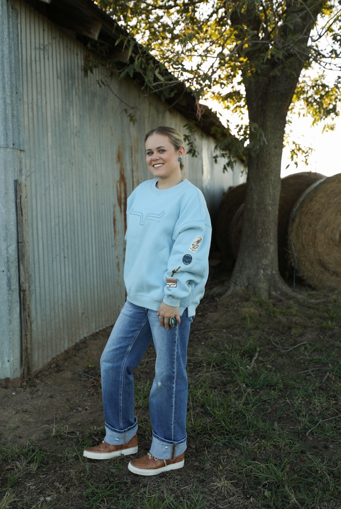 Saguaro Patch Sweatshirt-Shirts-Crooked Horn Company, Online Women's Fashion Boutique in San Tan Valley, Arizona 85140
