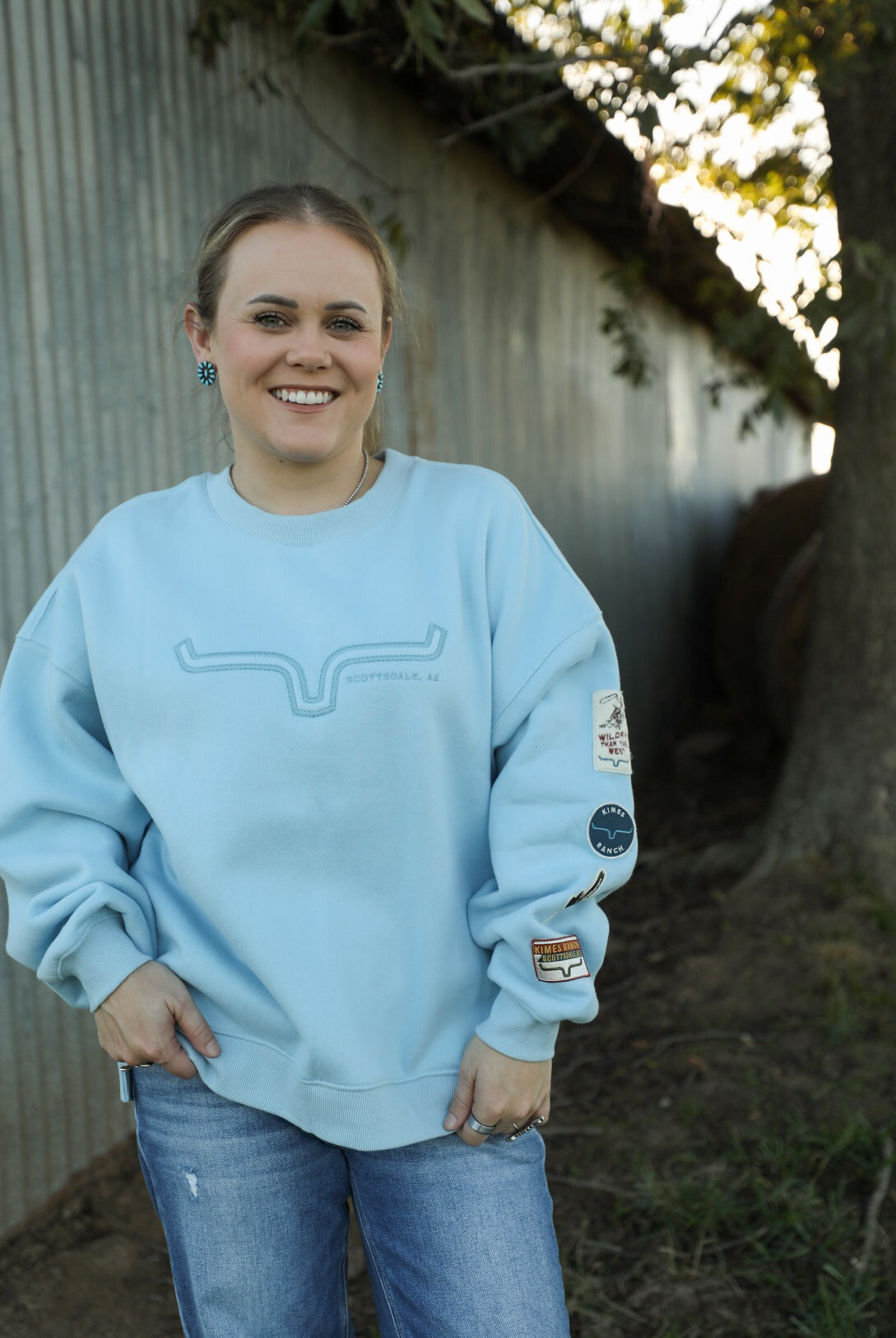 Saguaro Patch Sweatshirt-Shirts-Crooked Horn Company, Online Women's Fashion Boutique in San Tan Valley, Arizona 85140