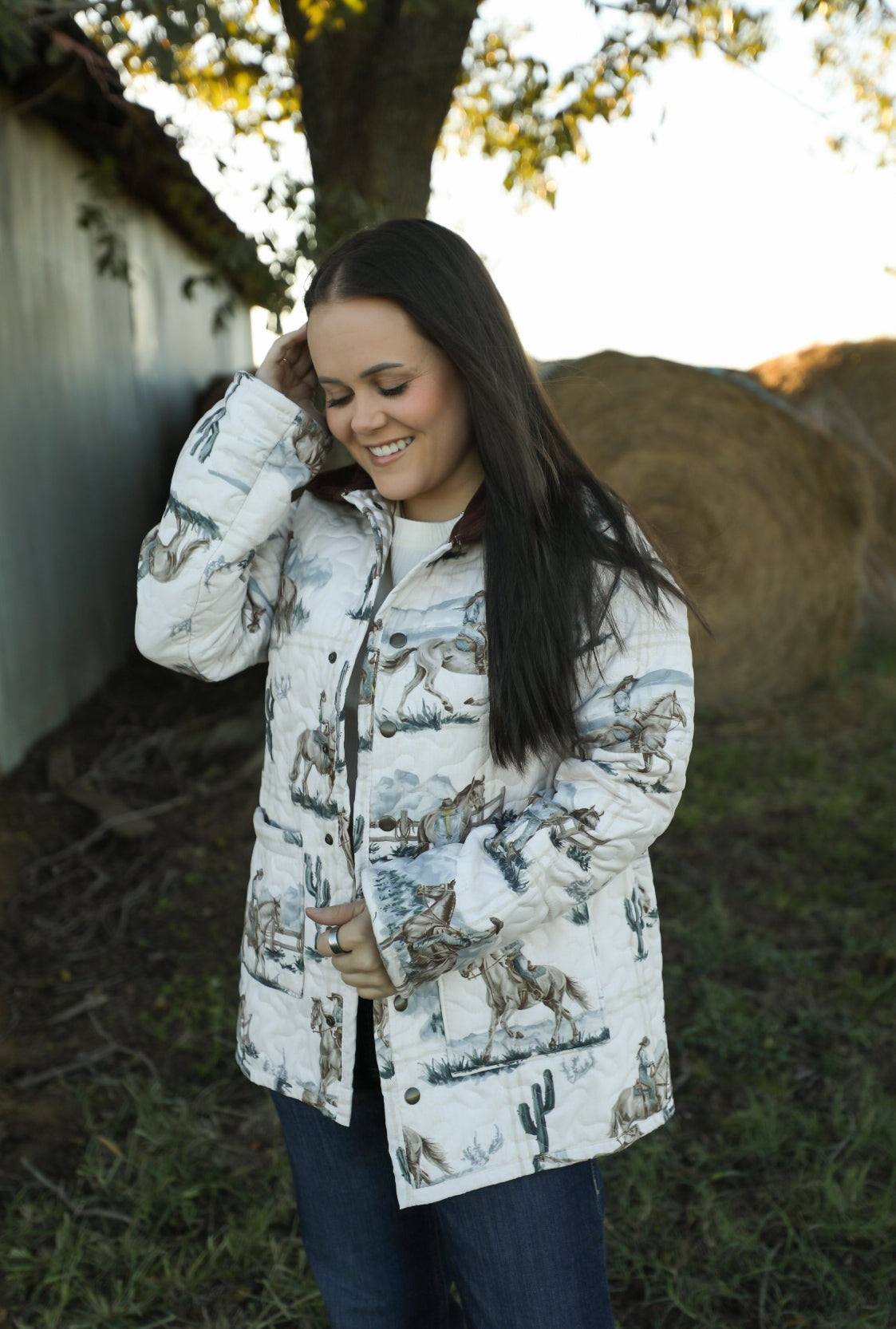 Desert Daughters Barn Jacket-Jacket-Crooked Horn Company, Online Women's Fashion Boutique in San Tan Valley, Arizona 85140