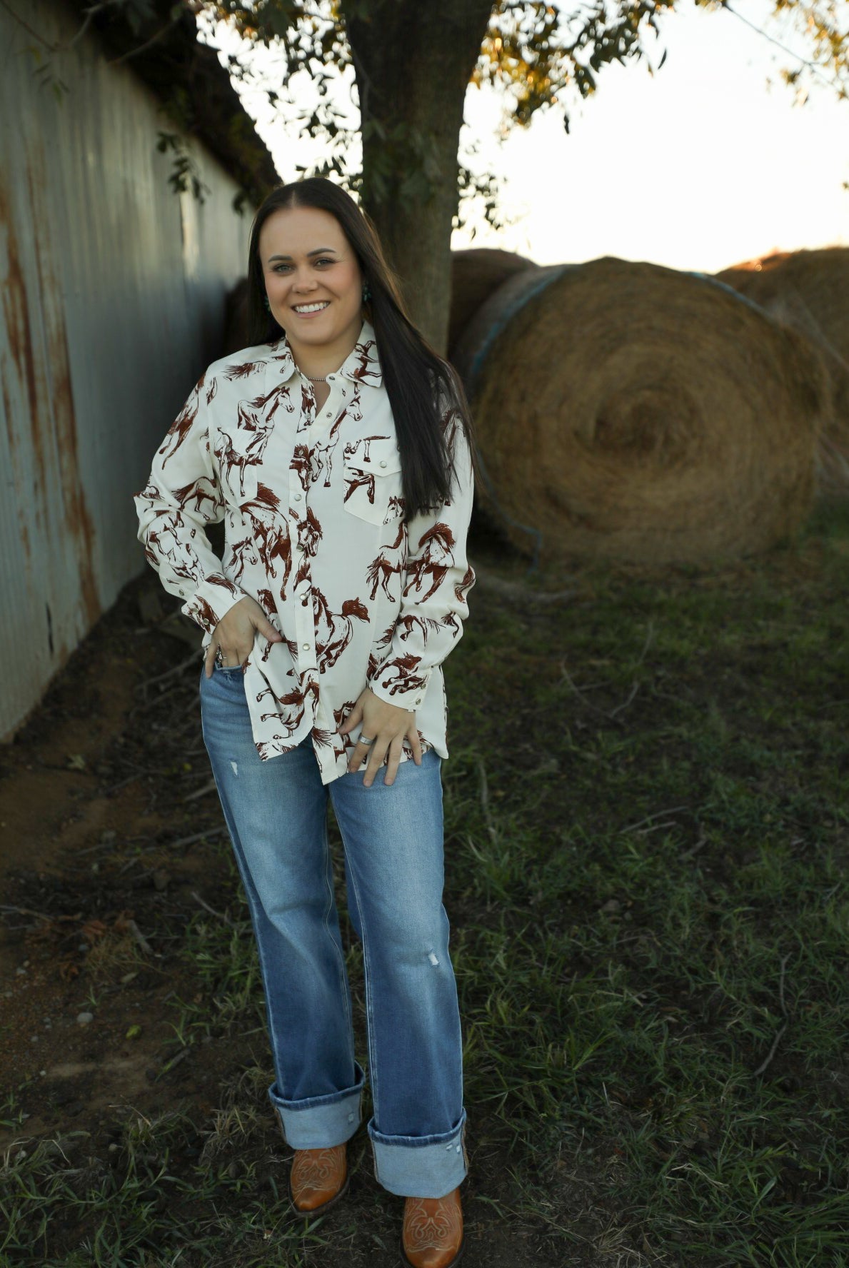 Stunner Stallion Top-Shirts-Crooked Horn Company, Online Women's Fashion Boutique in San Tan Valley, Arizona 85140