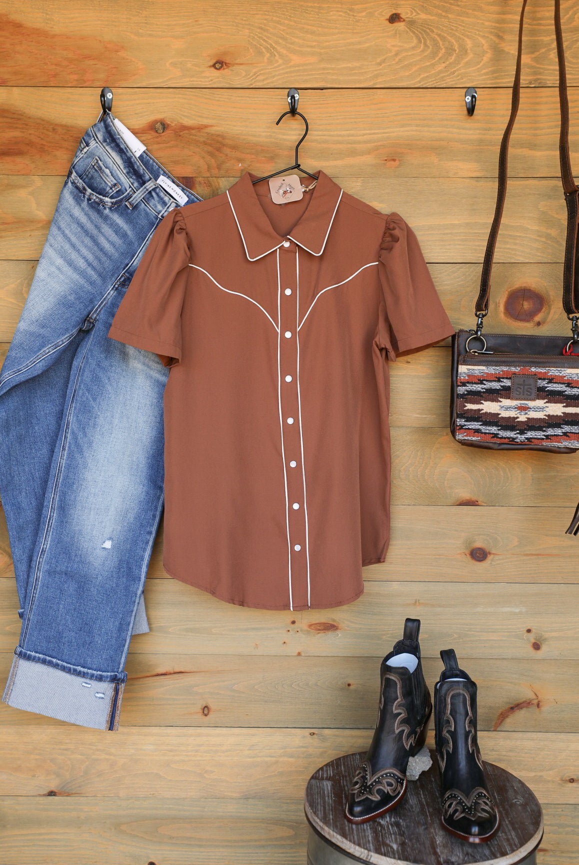 Brookings Top-Shirts-Crooked Horn Company, Online Women's Fashion Boutique in San Tan Valley, Arizona 85140