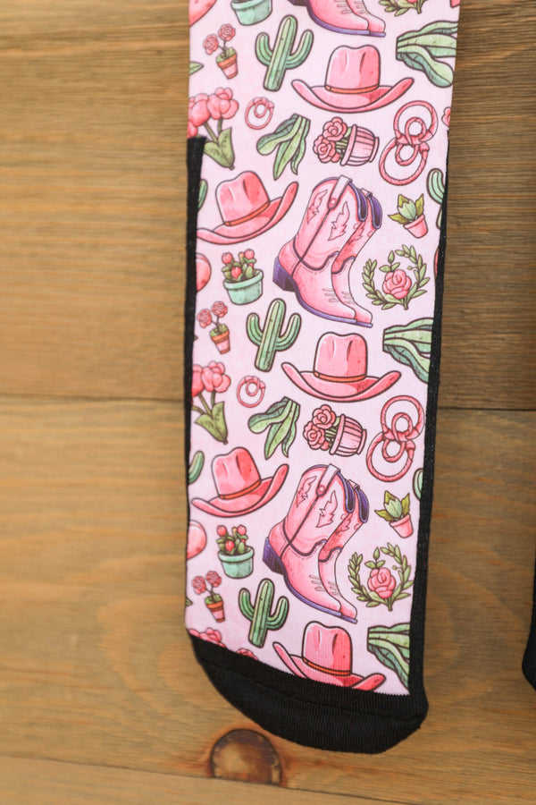 Cactus Cowgirl Socks-Accessories-Crooked Horn Company, Online Women's Fashion Boutique in San Tan Valley, Arizona 85140