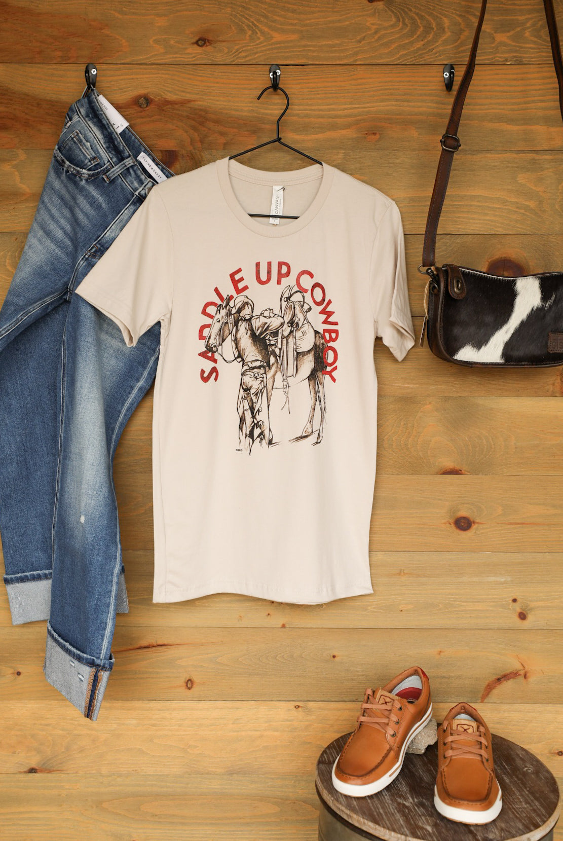 Saddle Up Tee-Graphic Tee-Crooked Horn Company, Online Women's Fashion Boutique in San Tan Valley, Arizona 85140