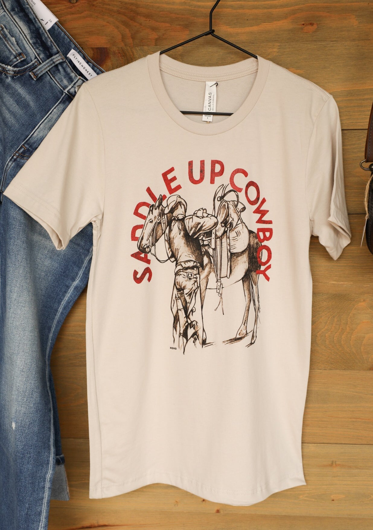 Saddle Up Tee-Graphic Tee-Crooked Horn Company, Online Women's Fashion Boutique in San Tan Valley, Arizona 85140