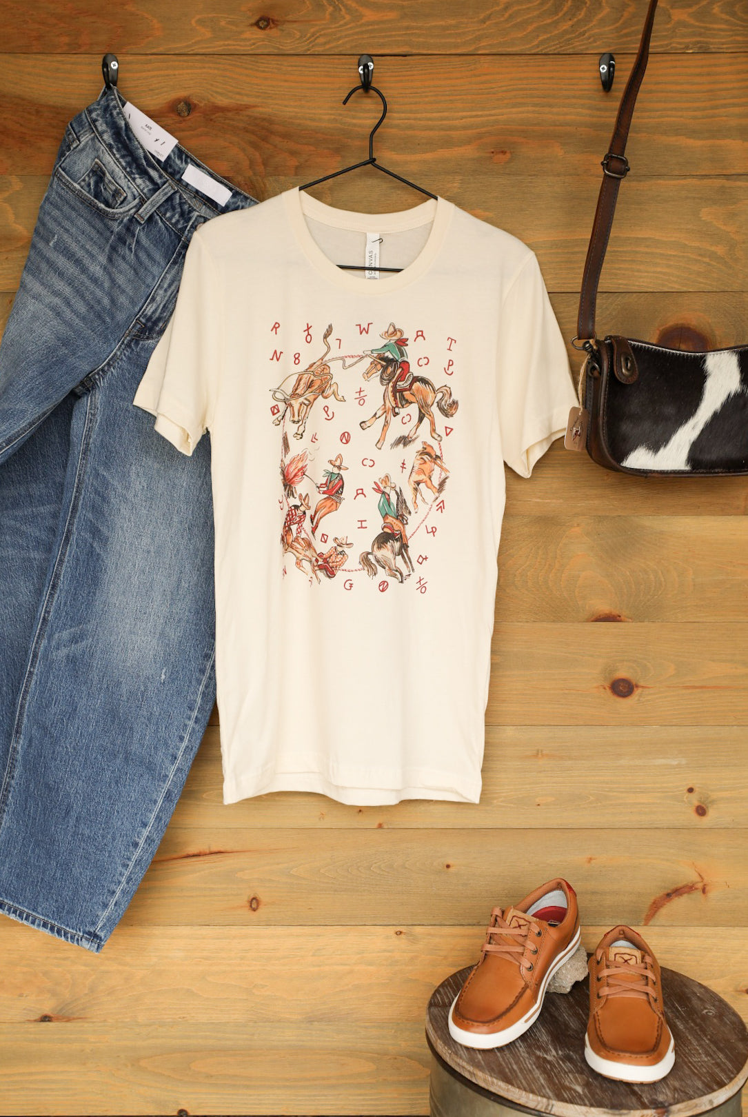Cowboy Roundup Tee-Graphic Tee-Crooked Horn Company, Online Women's Fashion Boutique in San Tan Valley, Arizona 85140