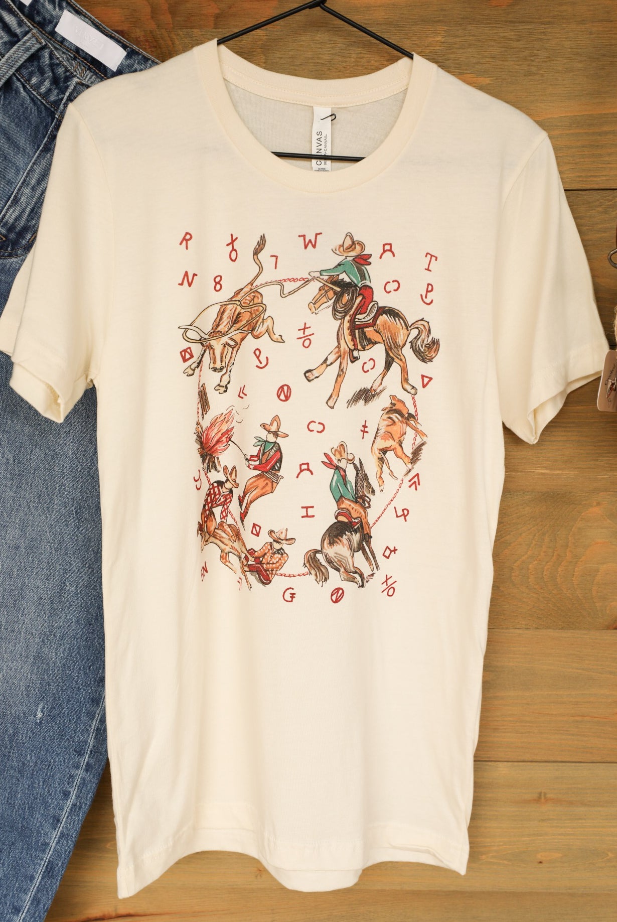 Cowboy Roundup Tee-Graphic Tee-Crooked Horn Company, Online Women's Fashion Boutique in San Tan Valley, Arizona 85140