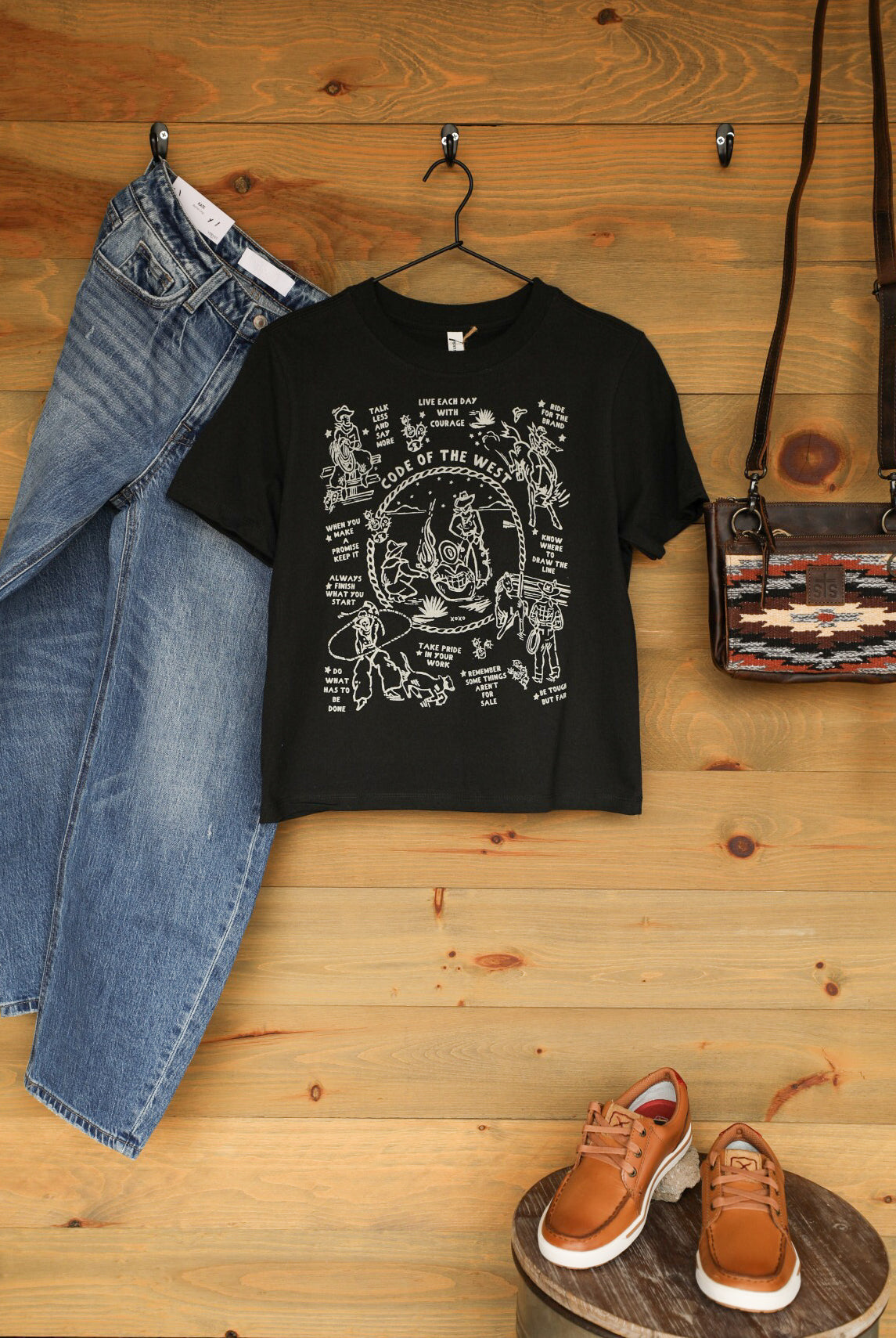 Code of West Tee-Graphic Tee-Crooked Horn Company, Online Women's Fashion Boutique in San Tan Valley, Arizona 85140