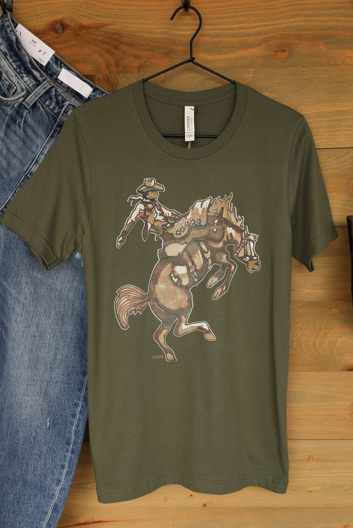 Bronc Tee-Graphic Tee-Crooked Horn Company, Online Women's Fashion Boutique in San Tan Valley, Arizona 85140