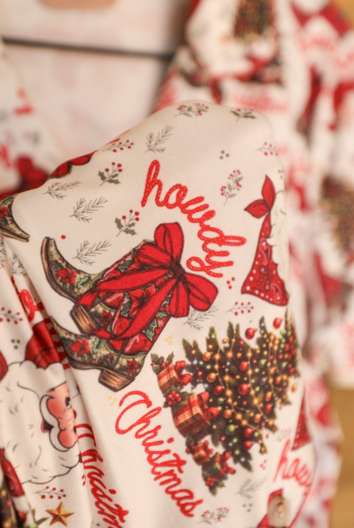 Bandana Santa Pajama Set-Lounge / Activewear-Crooked Horn Company, Online Women's Fashion Boutique in San Tan Valley, Arizona 85140