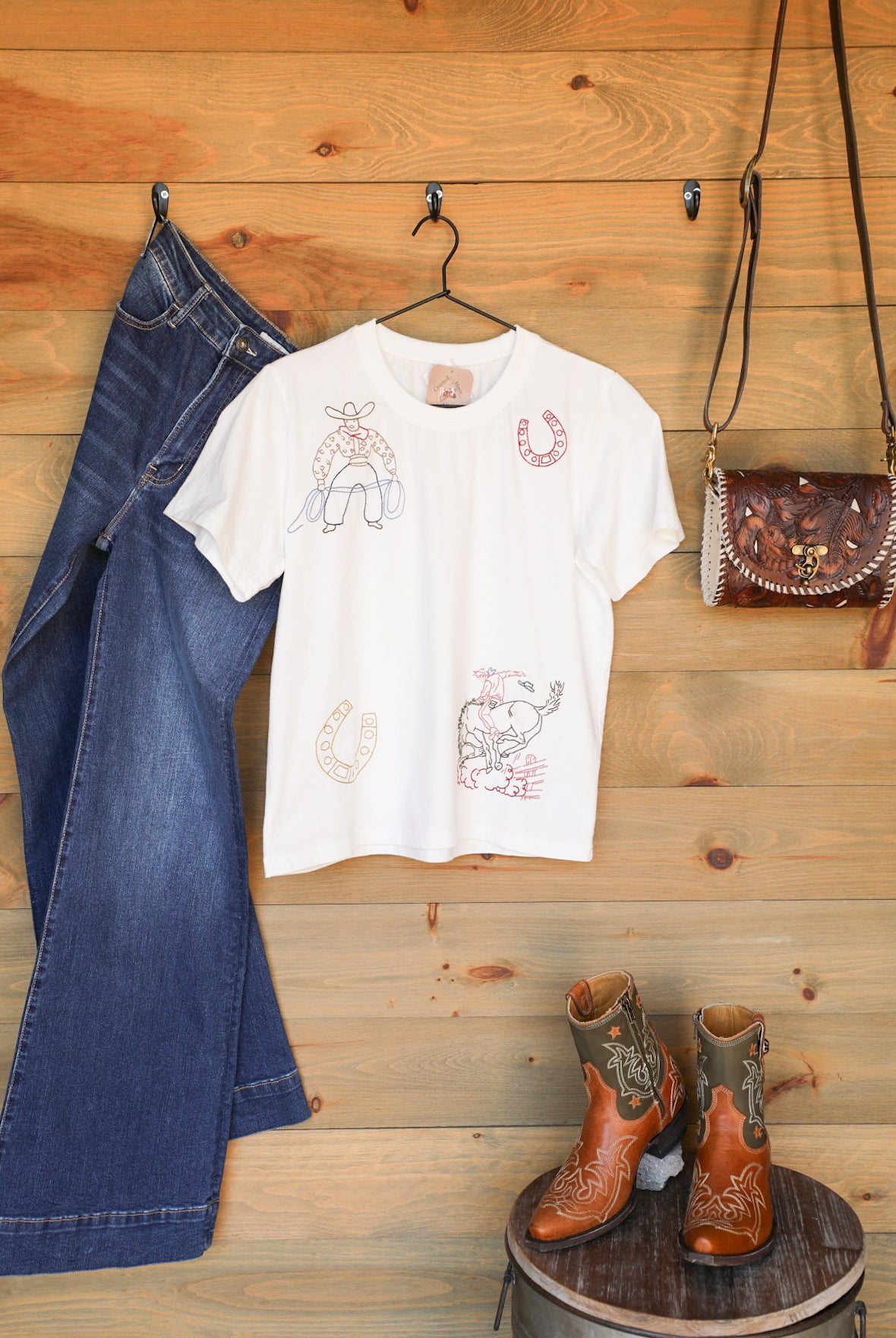 Roping Cowboy Top-Shirts-Crooked Horn Company, Online Women's Fashion Boutique in San Tan Valley, Arizona 85140