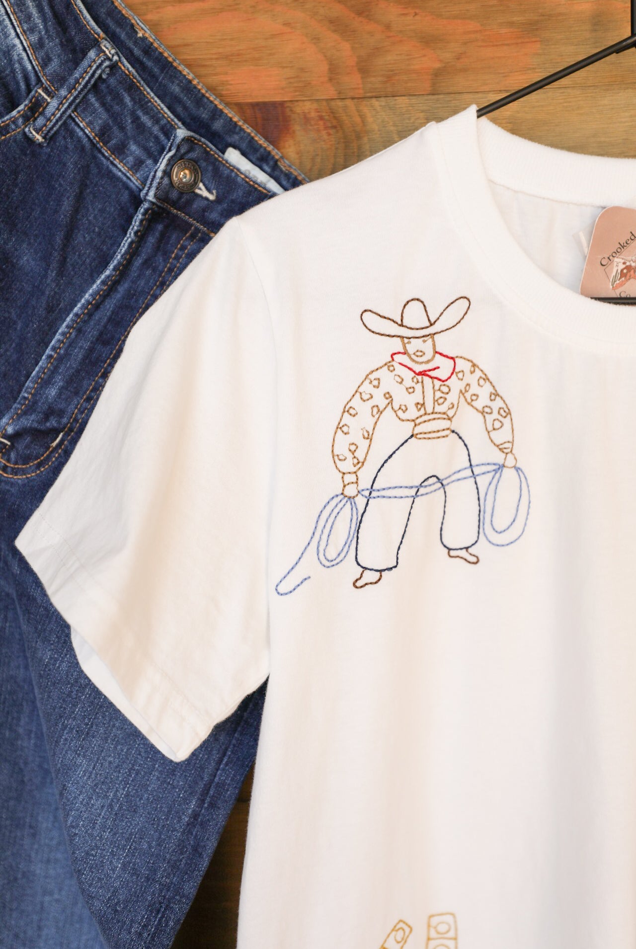 Roping Cowboy Top-Shirts-Crooked Horn Company, Online Women's Fashion Boutique in San Tan Valley, Arizona 85140