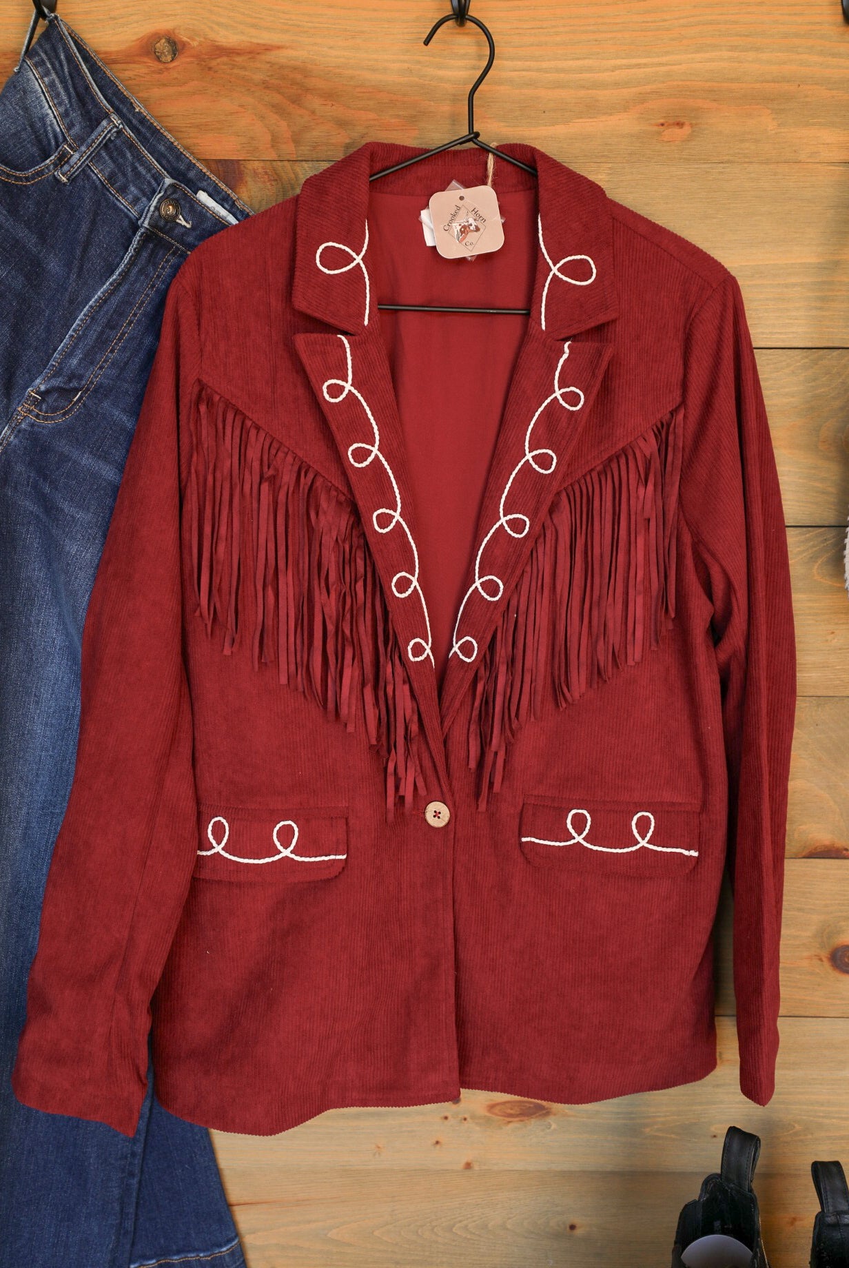 Roping Cowboy Blazer-Jacket-Crooked Horn Company, Online Women's Fashion Boutique in San Tan Valley, Arizona 85140