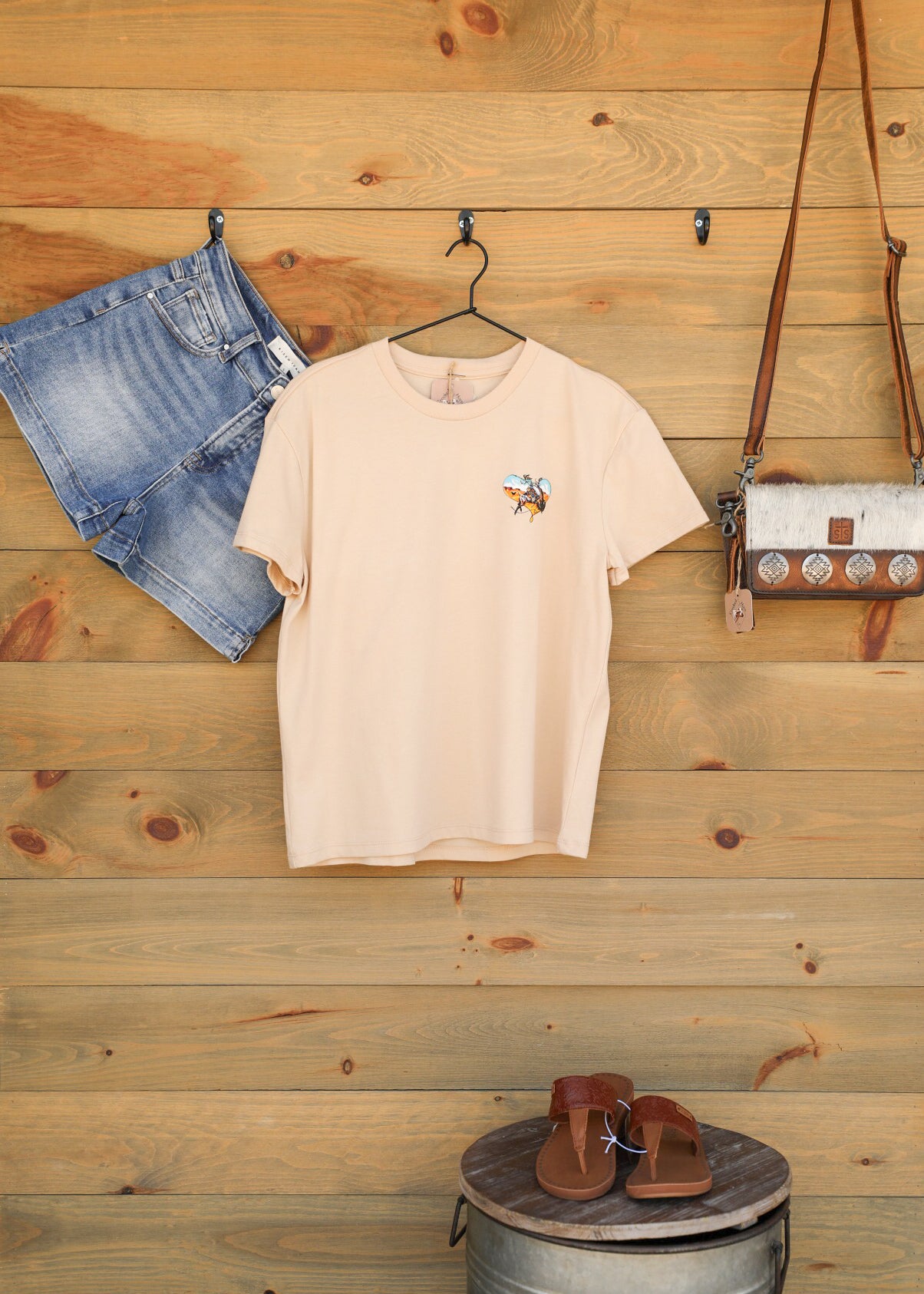 Buffalo Heart Tee-Graphic Tee-Crooked Horn Company, Online Women's Fashion Boutique in San Tan Valley, Arizona 85140