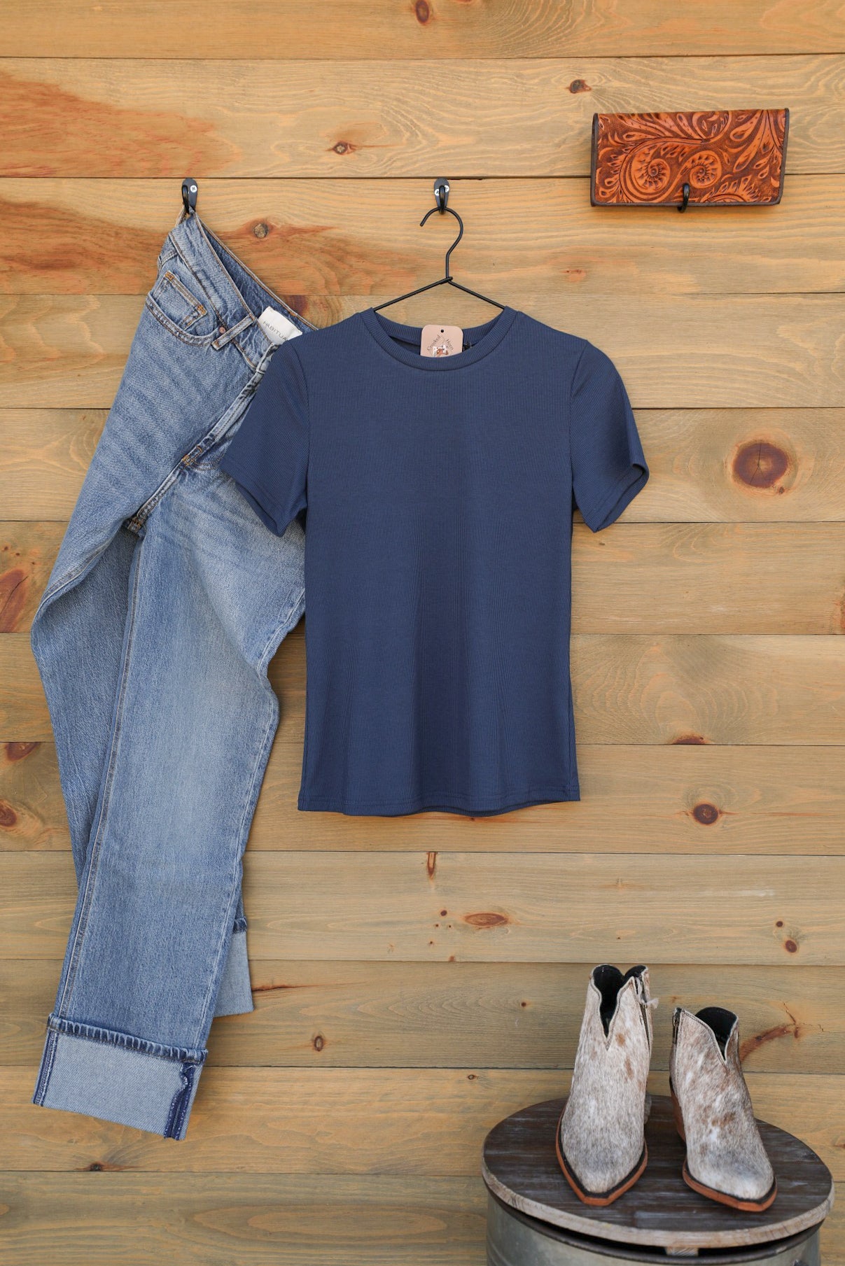 Alice Top Blue Indigo-Shirts-Crooked Horn Company, Online Women's Fashion Boutique in San Tan Valley, Arizona 85140
