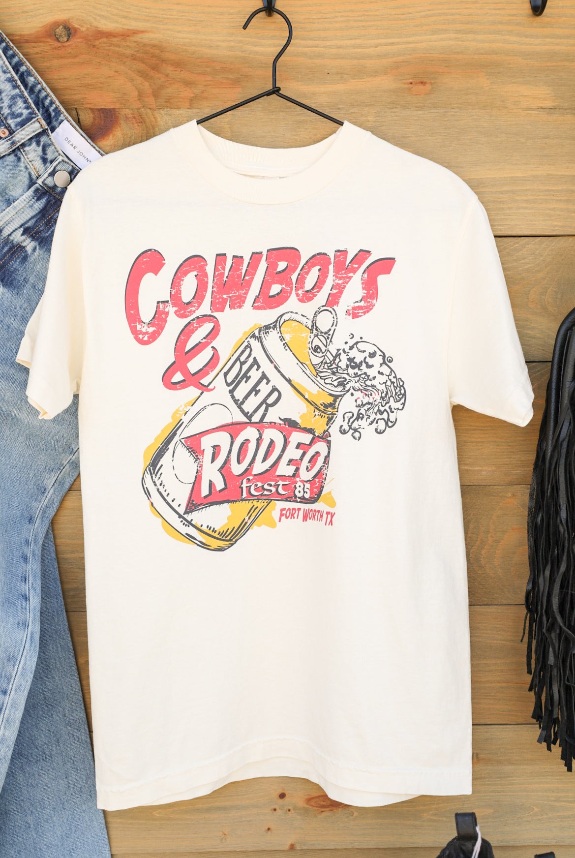 Cowboys & Beer Tee-Graphic Tee-Crooked Horn Company, Online Women's Fashion Boutique in San Tan Valley, Arizona 85140