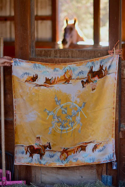 Longhorn Large Wild Rag-Accessories-Crooked Horn Company, Online Women's Fashion Boutique in San Tan Valley, Arizona 85140