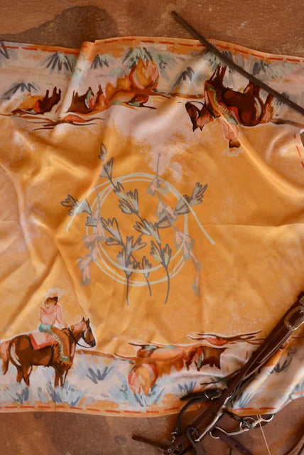 Longhorn Large Wild Rag-Accessories-Crooked Horn Company, Online Women's Fashion Boutique in San Tan Valley, Arizona 85140