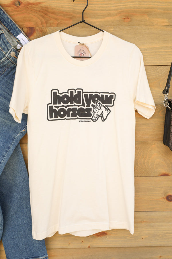 Hold Your Horses Tee-Graphic Tee-Crooked Horn Company, Online Women's Fashion Boutique in San Tan Valley, Arizona 85140