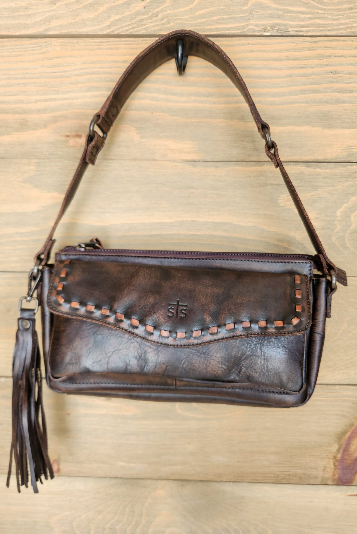 Bandera Chocolate Shoulder Bag-Purses/Bags-Crooked Horn Company, Online Women's Fashion Boutique in San Tan Valley, Arizona 85140