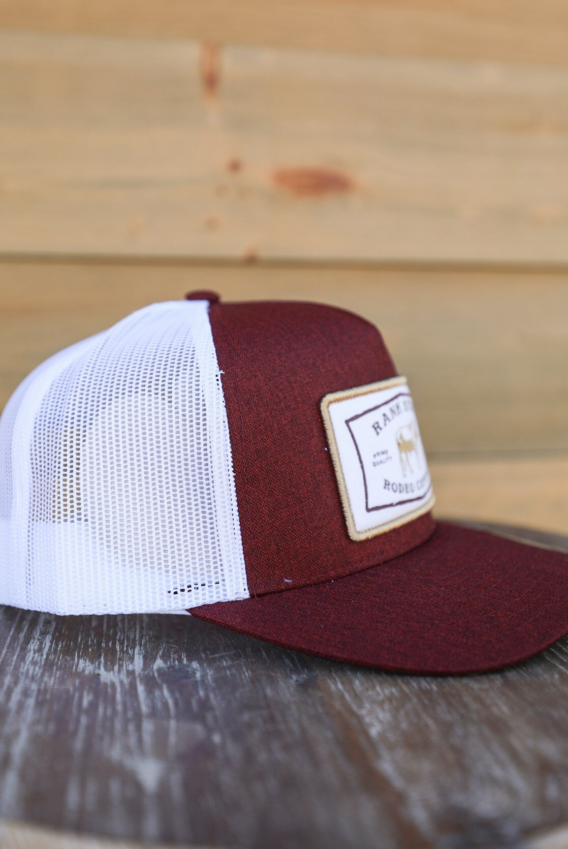 Rank Stock Hat Maroon-Accessories-Crooked Horn Company, Online Women's Fashion Boutique in San Tan Valley, Arizona 85140