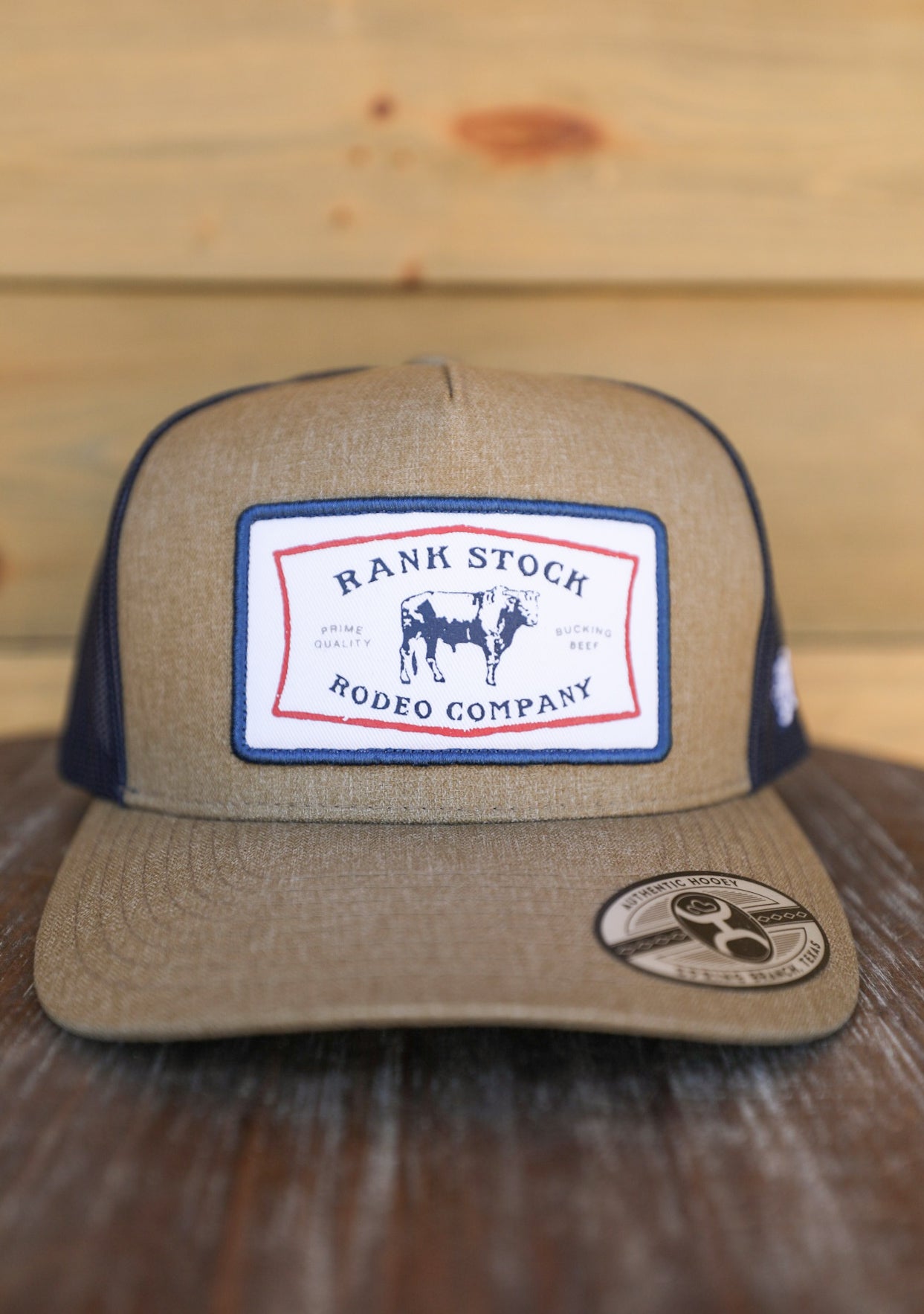 Rank Stock Tan Navy Hat-Accessories-Crooked Horn Company, Online Women's Fashion Boutique in San Tan Valley, Arizona 85140