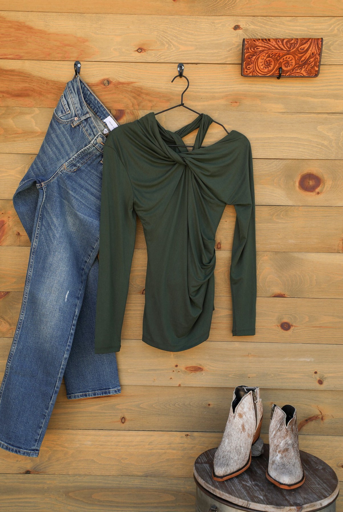 Three Forks Top-Shirts-Crooked Horn Company, Online Women's Fashion Boutique in San Tan Valley, Arizona 85140