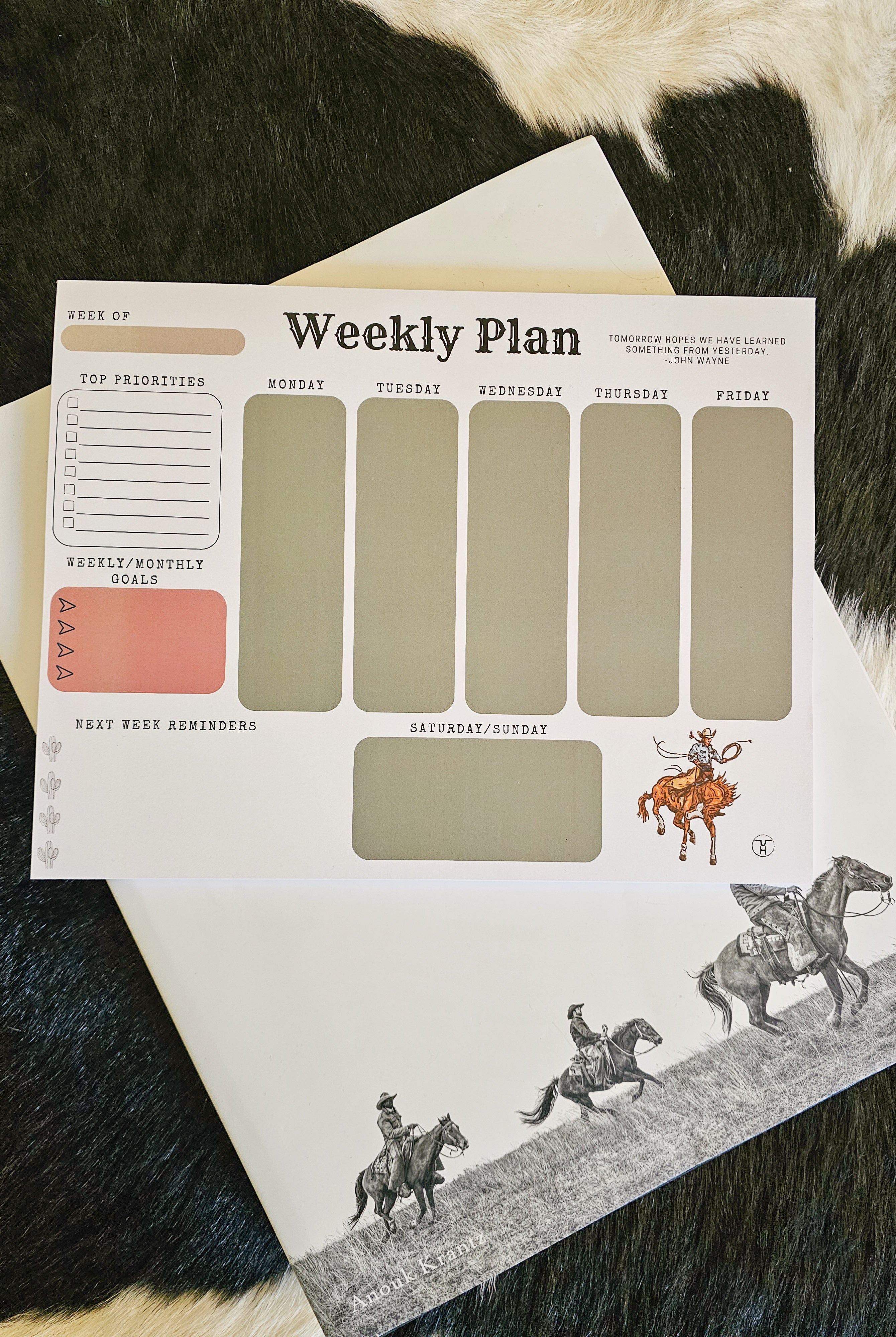Weekly Plan Notepad-Stationery-Crooked Horn Company, Online Women's Fashion Boutique in San Tan Valley, Arizona 85140