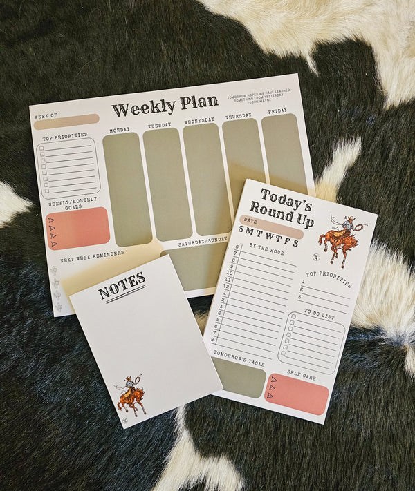 Weekly Plan Notepad-Stationery-Crooked Horn Company, Online Women's Fashion Boutique in San Tan Valley, Arizona 85140