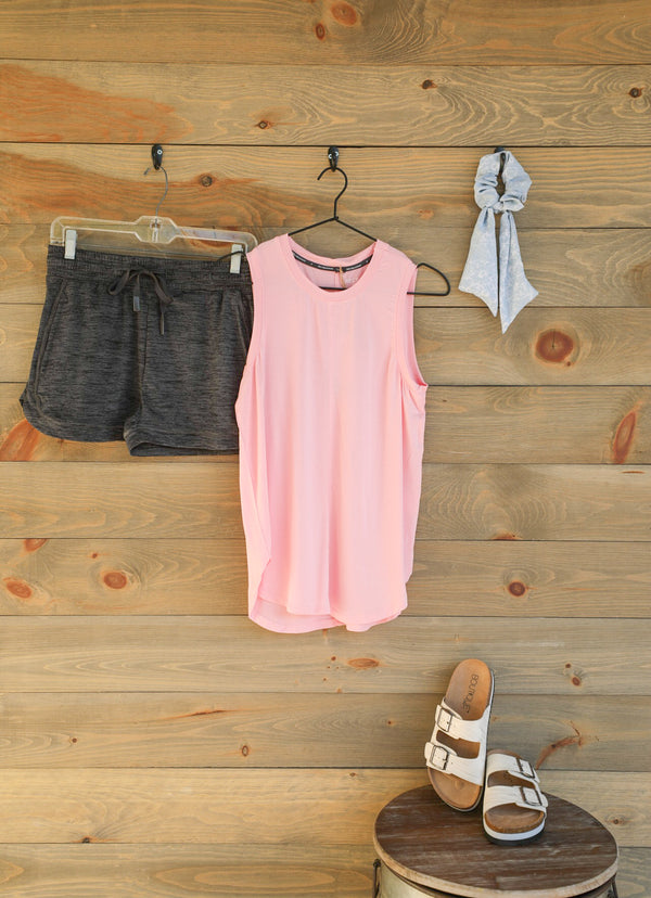 Bianca Petal Pink Tank Top-Lounge / Activewear-Crooked Horn Company, Online Women's Fashion Boutique in San Tan Valley, Arizona 85140