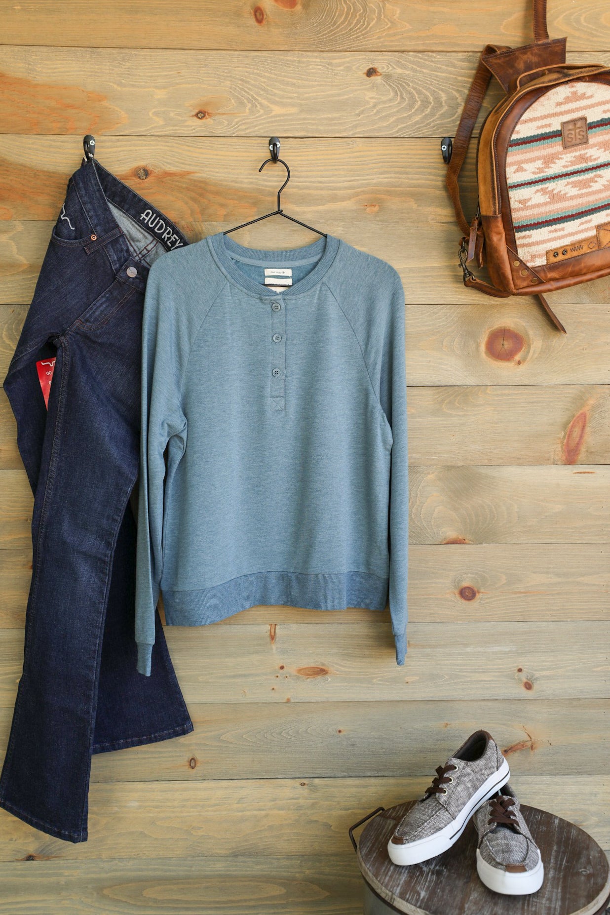 Jacey Henley Top-Shirts-Crooked Horn Company, Online Women's Fashion Boutique in San Tan Valley, Arizona 85140